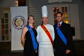 Tiina et Jerome Fabre, Directeur de l`Institut Escoffier et Yves Dumont Administrateur des Disciples d`Escoffier de l`Ile Maurice